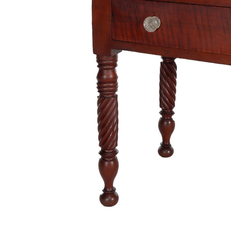 Antique Sheraton Cherry & Tiger Maple 3-Drawer Server C1830