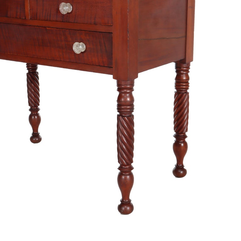 Antique Sheraton Cherry & Tiger Maple 3-Drawer Server C1830
