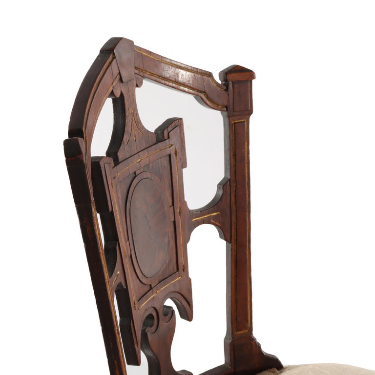 Antique Belter Victorian Rosewood & Burl Boudoir Chair C1860