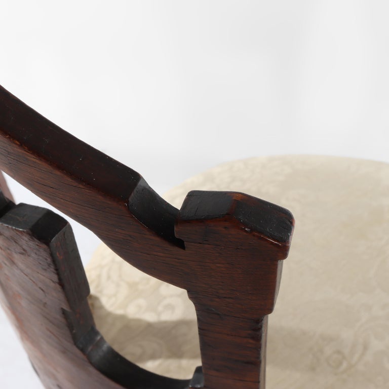 Antique Belter Victorian Rosewood & Burl Boudoir Chair C1860