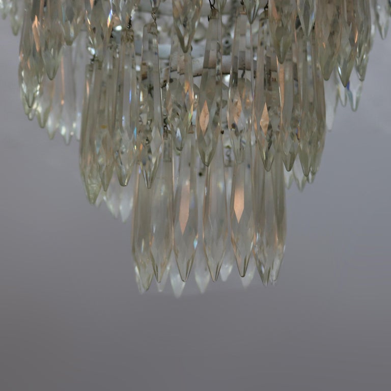 Vintage French Draped Crystal Tiered Wedding Cake 15-Light Chandelier