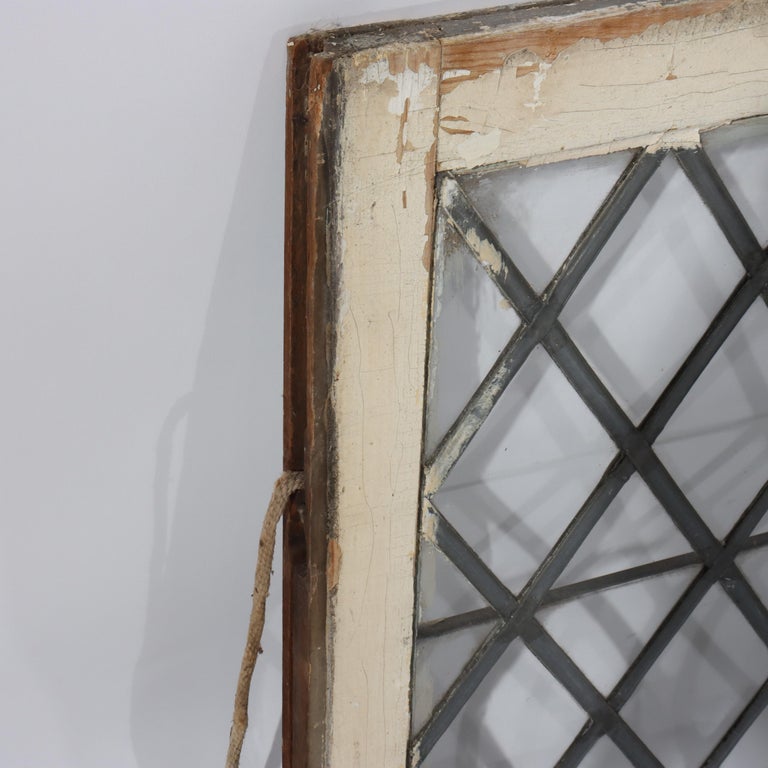 Three Antique Architectural Leaded Glass Windows C1920