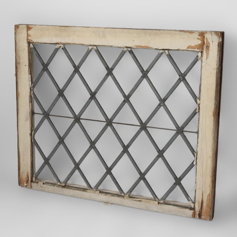 Three Antique Architectural Leaded Glass Windows C1920