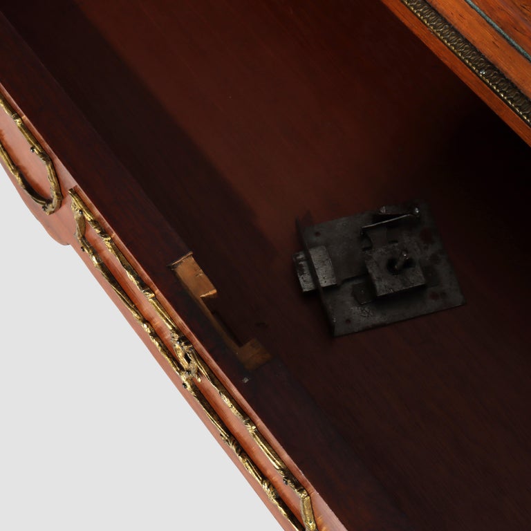 French Vernis Martin Decorated Louis XIV Mahogany & Ormolu Lady’s Roll Top Desk