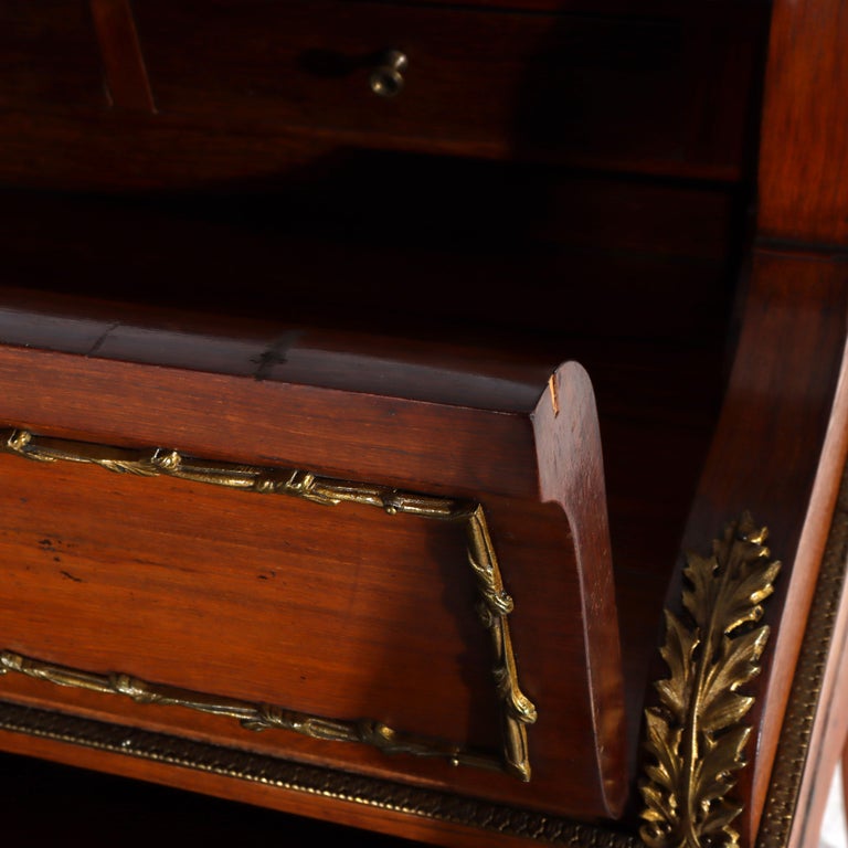 French Vernis Martin Decorated Louis XIV Mahogany & Ormolu Lady’s Roll Top Desk