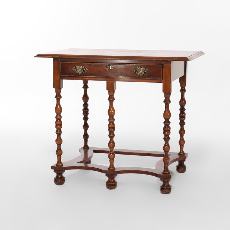 Yorkshire High Point Elizabethan Burl Hall Table 20th C