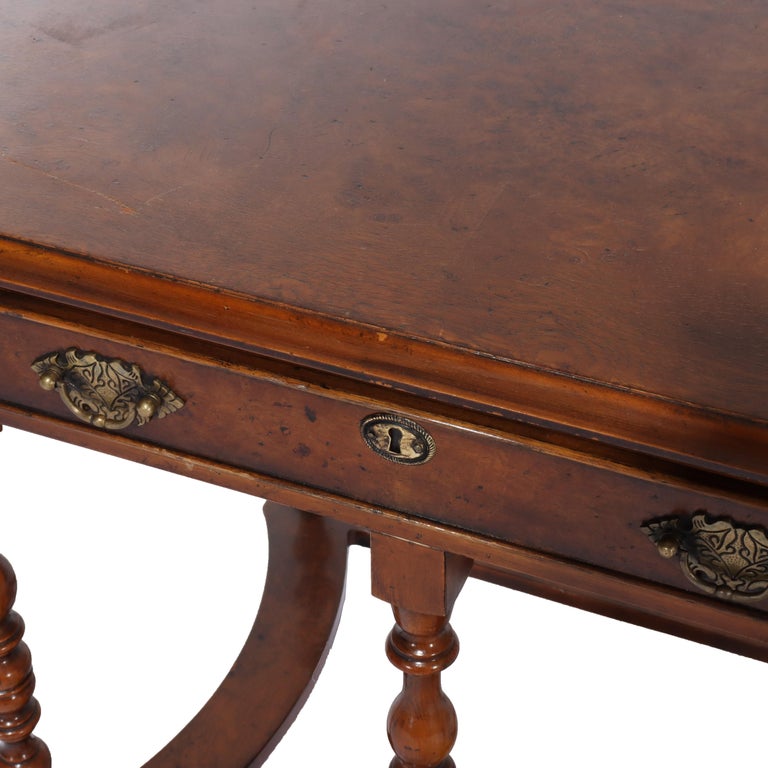 Yorkshire High Point Elizabethan Burl Hall Table 20th C