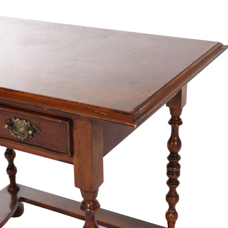 Yorkshire High Point Elizabethan Burl Hall Table 20th C
