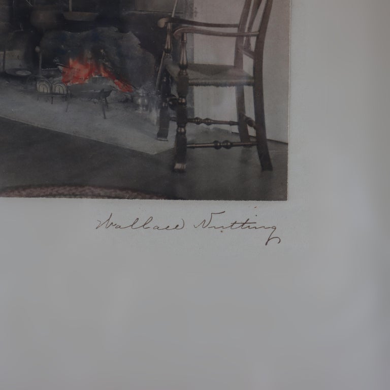 Antique Wallace Nutting Print “An Elaborate Dinner” Signed C1900