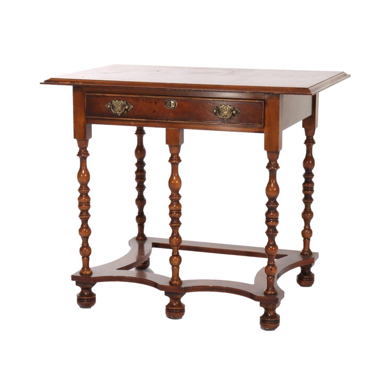 Yorkshire High Point Elizabethan Burl Hall Table 20th C