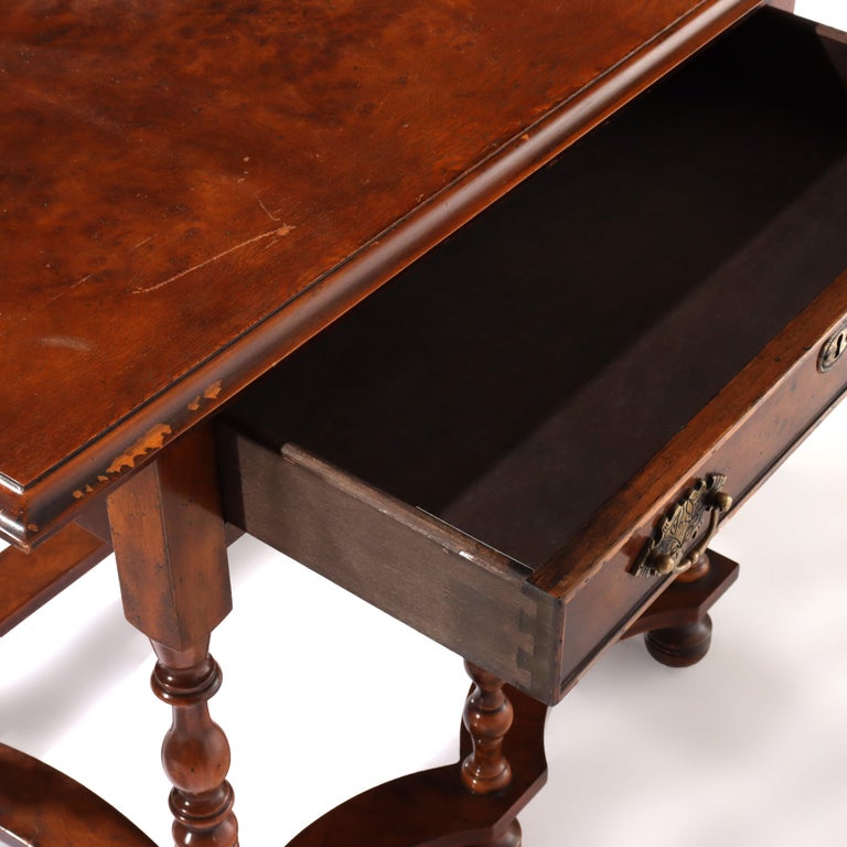 Yorkshire High Point Elizabethan Burl Hall Table 20th C