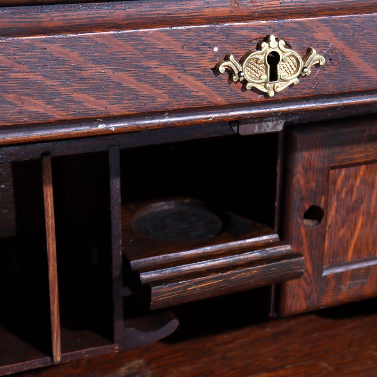 Antique RJ Horner Oak Ladies Roll Top Desk C1910