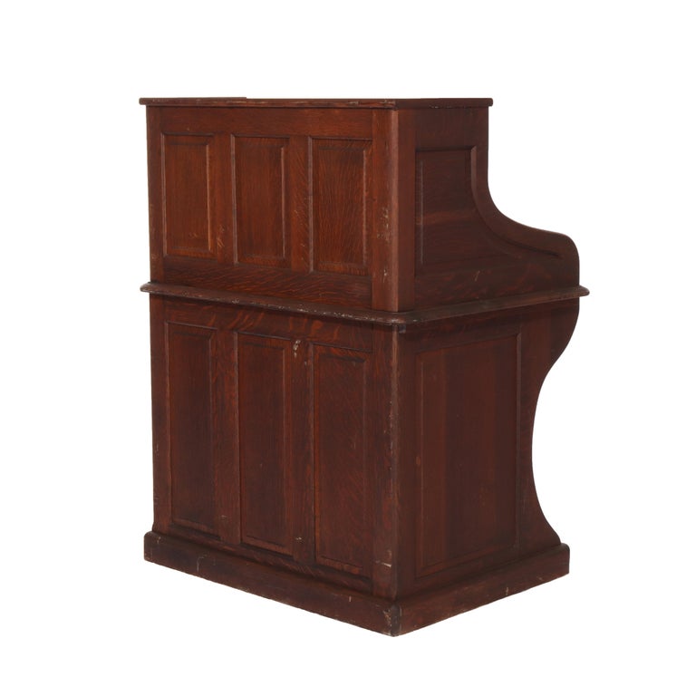 Antique RJ Horner Oak Ladies Roll Top Desk C1910