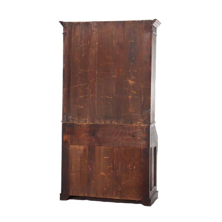 Antique Renaissance Revival Walnut & Burl Secretary Desk C1880