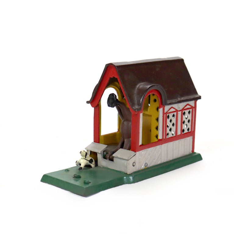 Vintage Copy Of James D. Capron Collection Mechanical Bank, Mule & Barn, 20thC