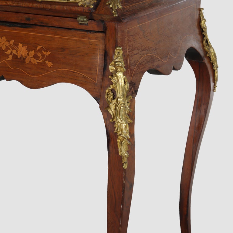 Antique French Louis XIV Inlaid Rosewood & Ormolu Lady’s Desk C1890