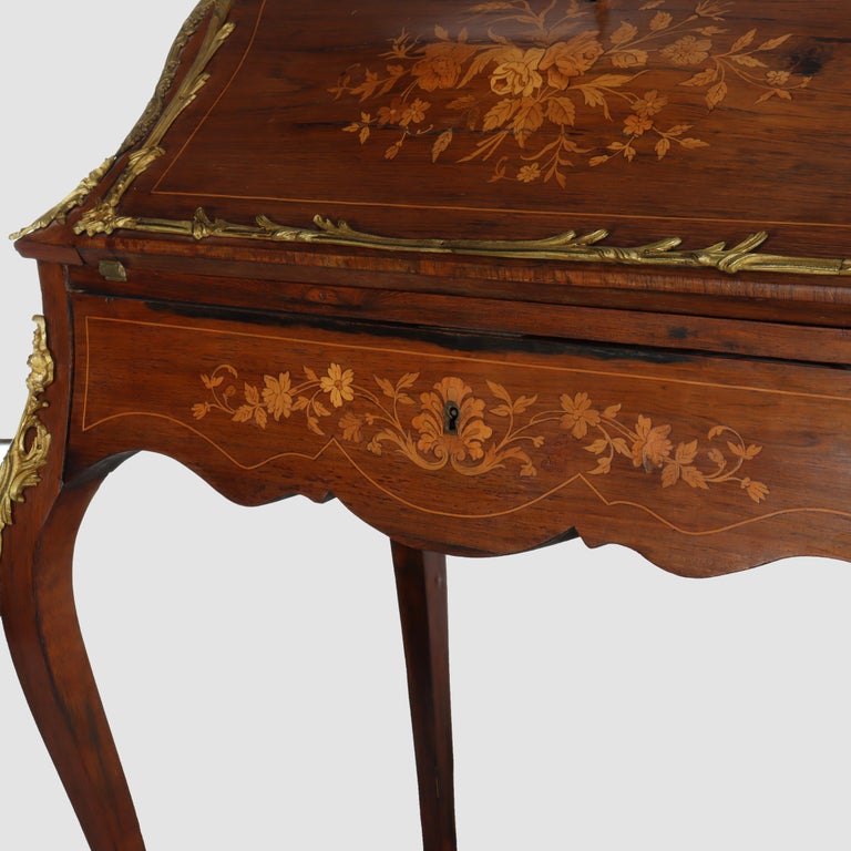 Antique French Louis XIV Inlaid Rosewood & Ormolu Lady’s Desk C1890