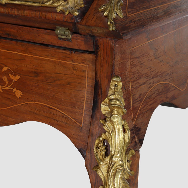 Antique French Louis XIV Inlaid Rosewood & Ormolu Lady’s Desk C1890
