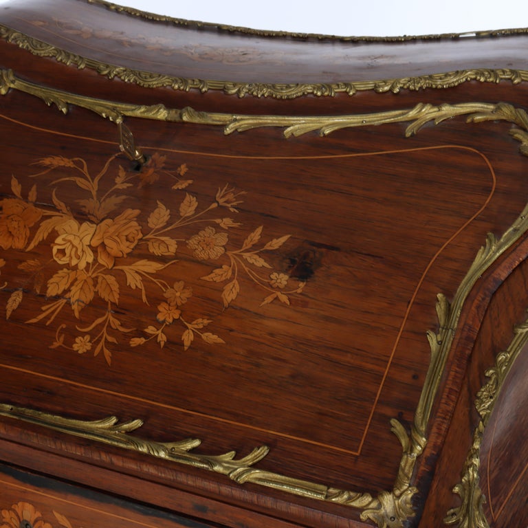 Antique French Louis XIV Inlaid Rosewood & Ormolu Lady’s Desk C1890