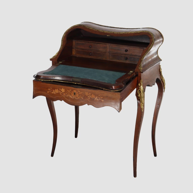 Antique French Louis XIV Inlaid Rosewood & Ormolu Lady’s Desk C1890
