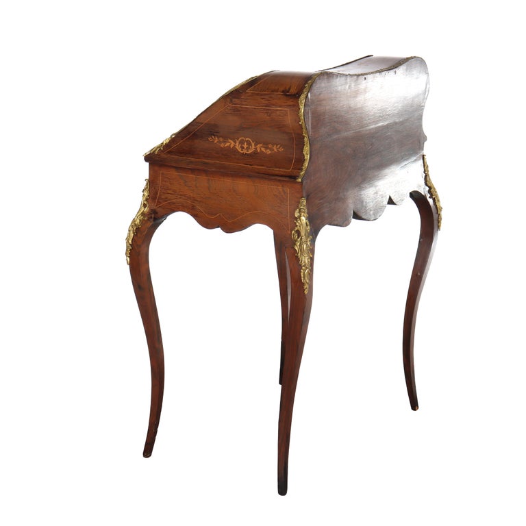 Antique French Louis XIV Inlaid Rosewood & Ormolu Lady’s Desk C1890