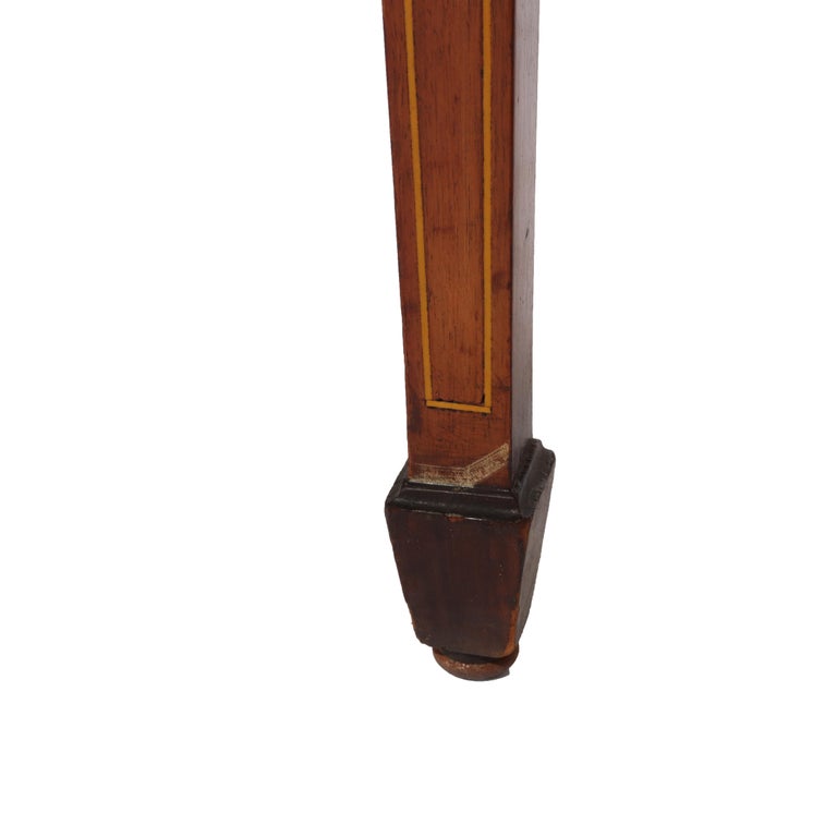 Antique Pembroke Style Banded & Inlaid Mahogany Drop Leaf Table c1920
