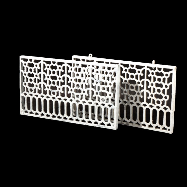 Pair Of Antique Cast Iron Grates C1900