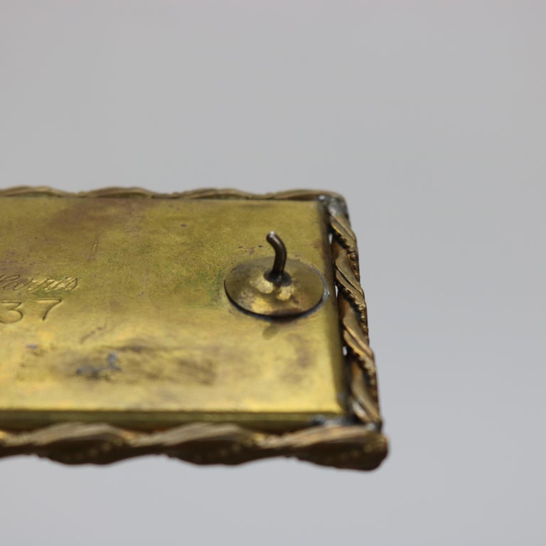 Antique Abstract Enameled Belt Buckle by Harris C1910