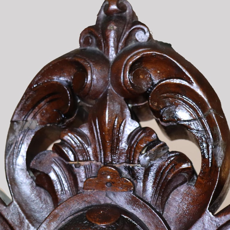 Antique Rococo Revival Carved Walnut Rouge Marble Top Pier Mirror c1890