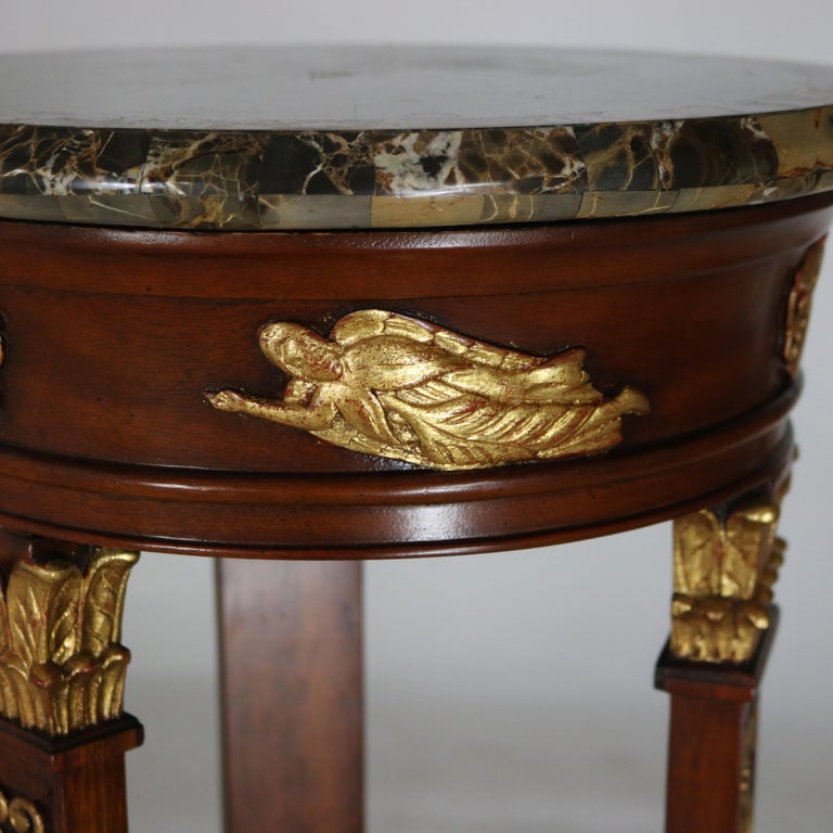 Maitland Smith French Empire Style Mahogany and Figural Ormolu Sculpture Stand