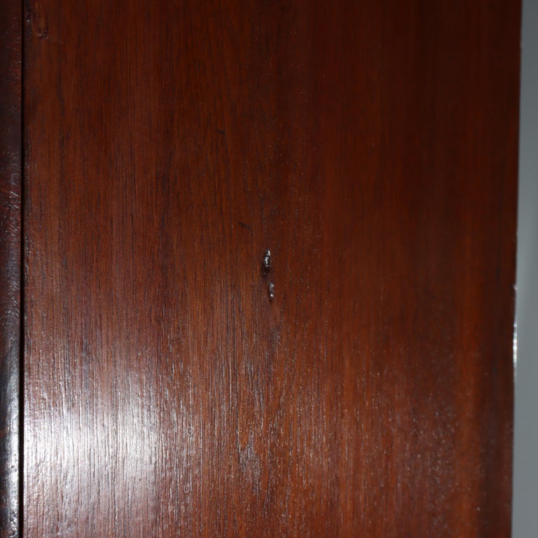 Antique Neoclassical Renaissance Revival Flame Mahogany Drop Front Secretary