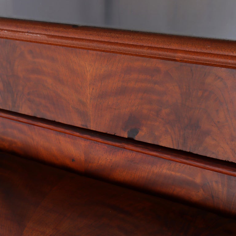Antique Neoclassical Renaissance Revival Flame Mahogany Drop Front Secretary