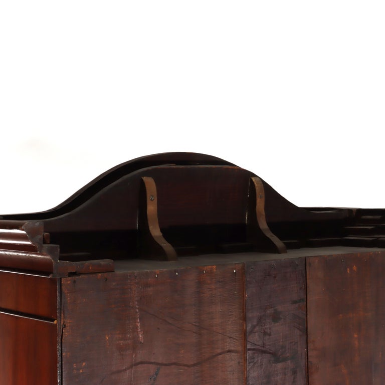 Antique Neoclassical Renaissance Revival Flame Mahogany Drop Front Secretary