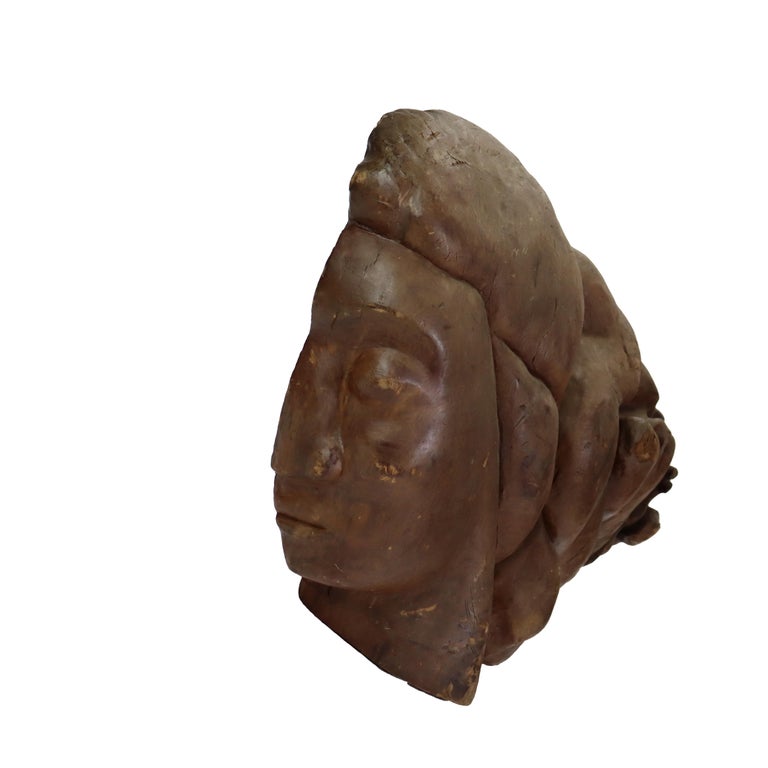 Antique Carved Pine Maidenhead Ship Mast From The Strathmont Museum/Estate 18thC