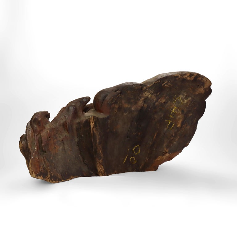 Antique Carved Pine Maidenhead Ship Mast From The Strathmont Museum/Estate 18thC