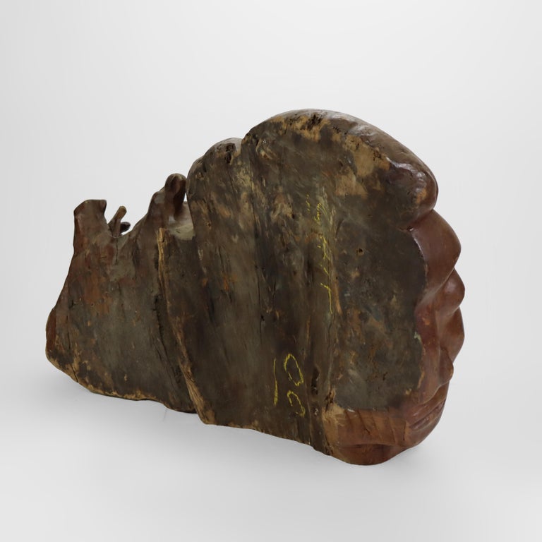 Antique Carved Pine Maidenhead Ship Mast From The Strathmont Museum/Estate 18thC