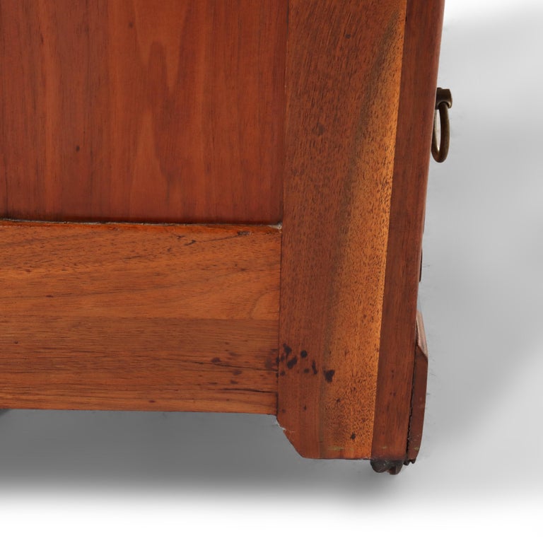 Antique Eastlake School Walnut & Burl Three Drawer Marble Top Commode C1890