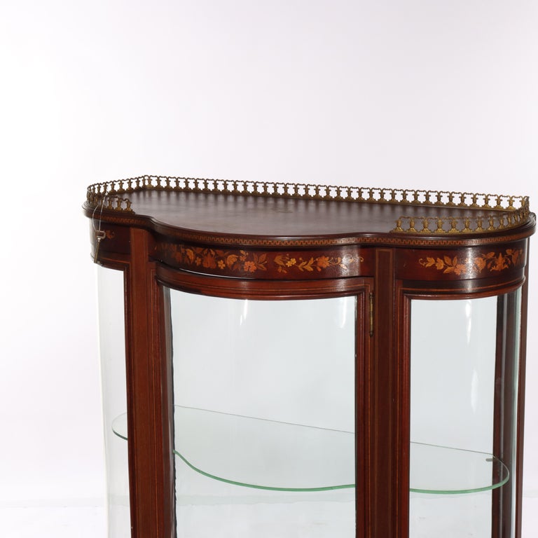 Antique RJ Horner Inlaid Mahogany & Marquetry Vitrine 19thC