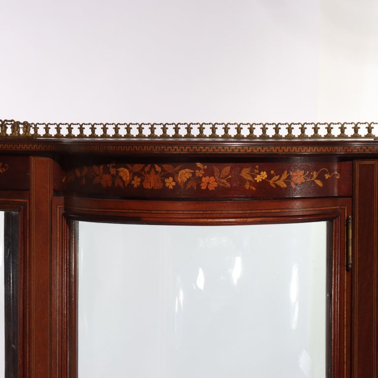 Antique RJ Horner Inlaid Mahogany & Marquetry Vitrine 19thC