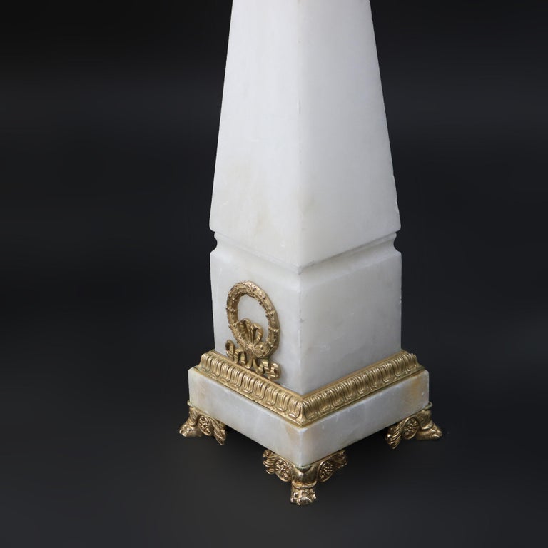 Pair of Antique French Marble Obelisks with Ormolu Mounts C1890