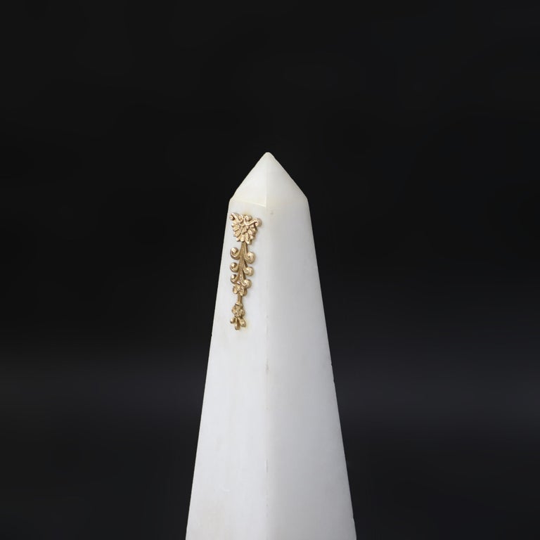 Pair of Antique French Marble Obelisks with Ormolu Mounts C1890