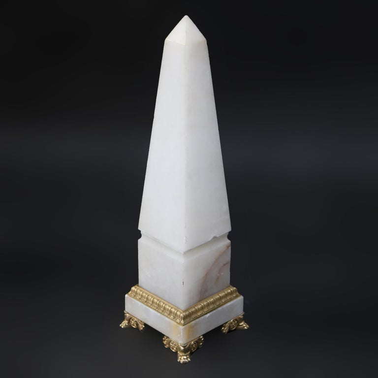 Pair of Antique French Marble Obelisks with Ormolu Mounts C1890