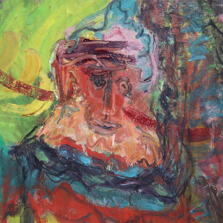 Abstract Expressionist Oil On Canvas Painting “This Victim” By East Village 1986