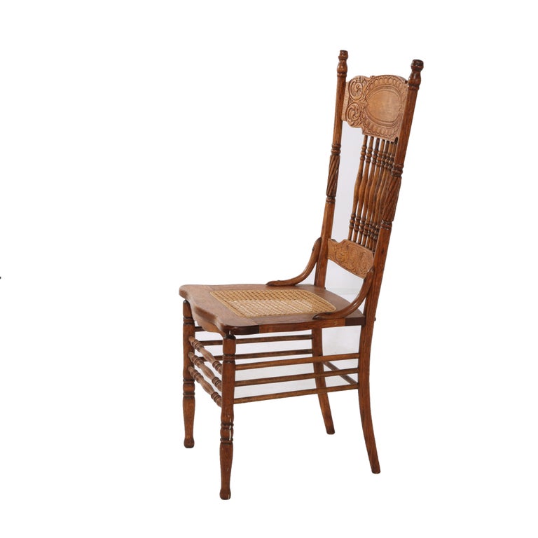 Set of Four Larkin No. 1 Oak Pressed Back Chairs C1920