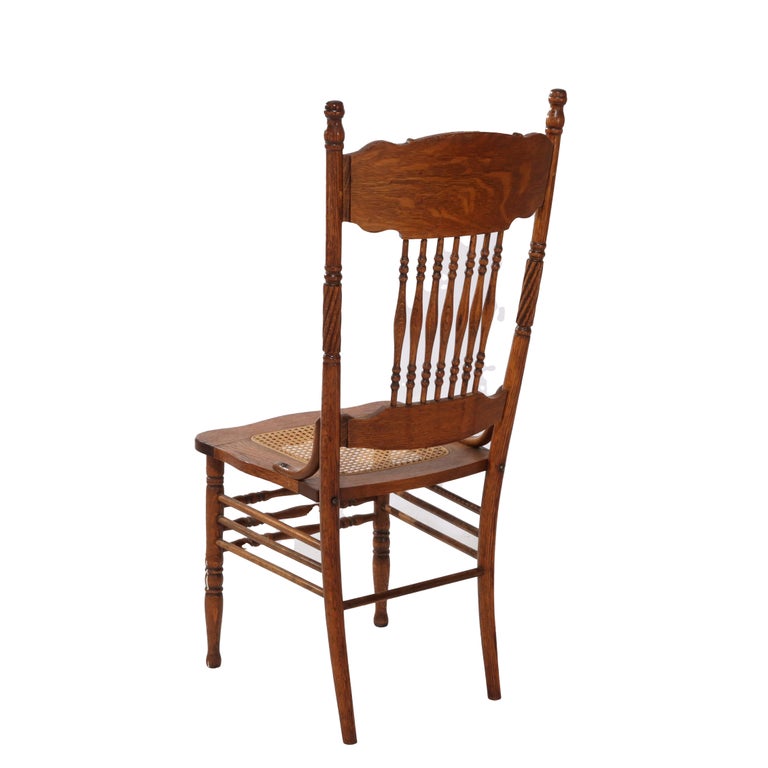 Set of Four Larkin No. 1 Oak Pressed Back Chairs C1920