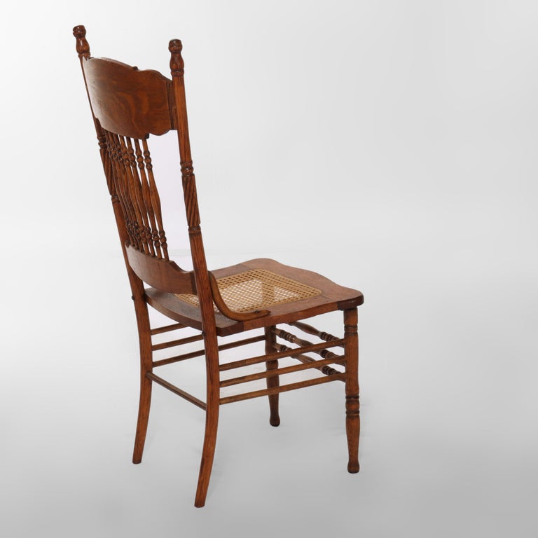 Set of Four Larkin No. 1 Oak Pressed Back Chairs C1920