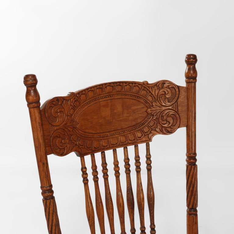 Set of Four Larkin No. 1 Oak Pressed Back Chairs C1920