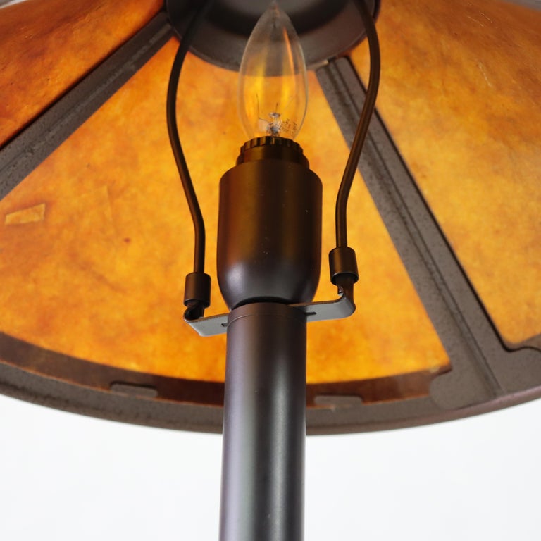 Vintage Dirk van Erp Style Arts & Crafts Copper & Mica Table Lamp 20thC