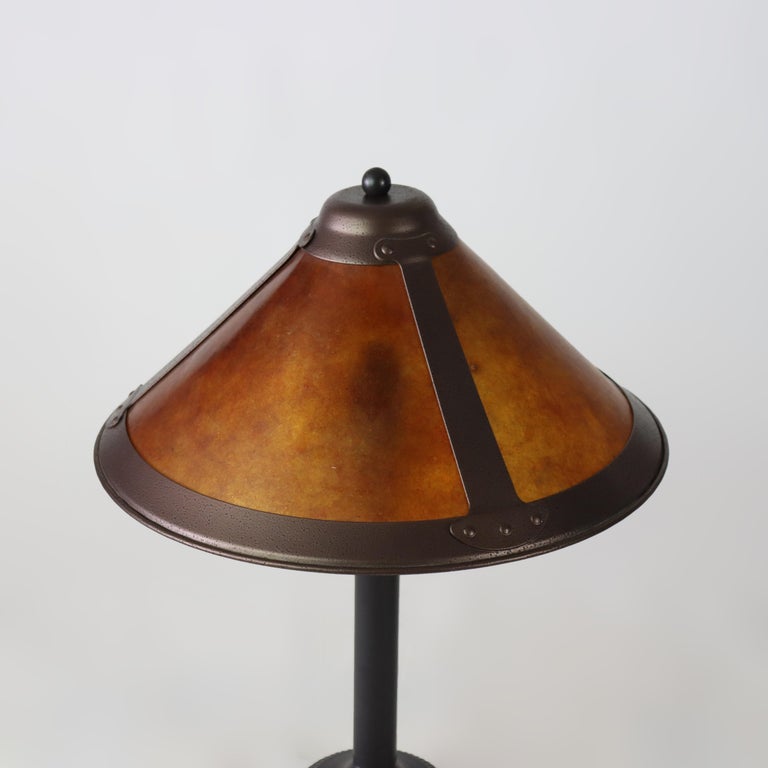 Vintage Dirk van Erp Style Arts & Crafts Copper & Mica Table Lamp 20thC
