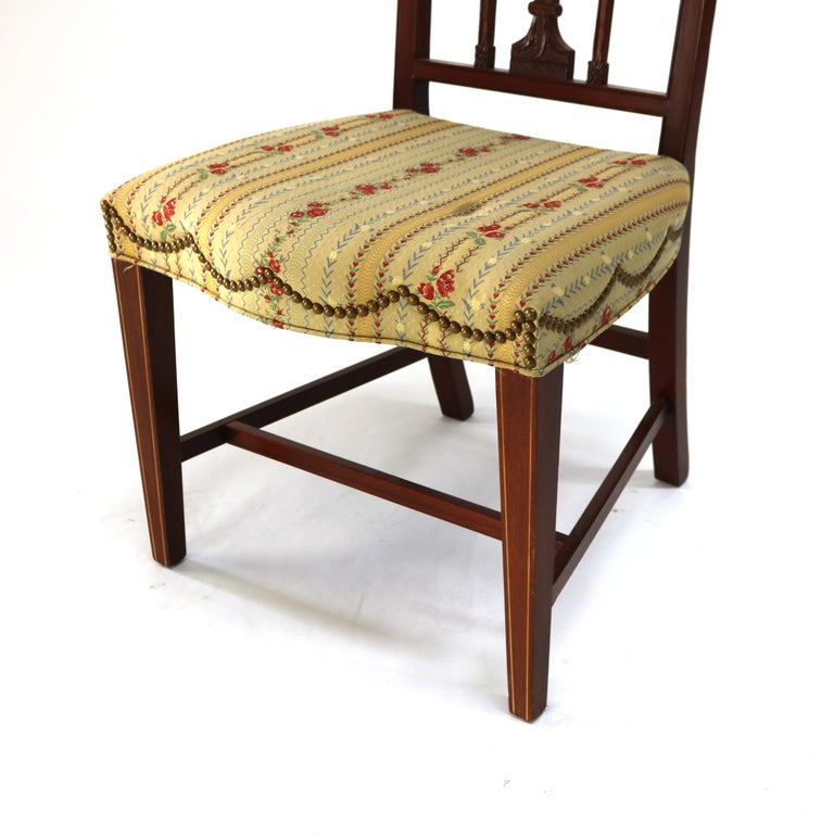 Four Antique Mt. Vernon Hickory Chair Co Hepplewhite Mahogany Shield Back Chairs